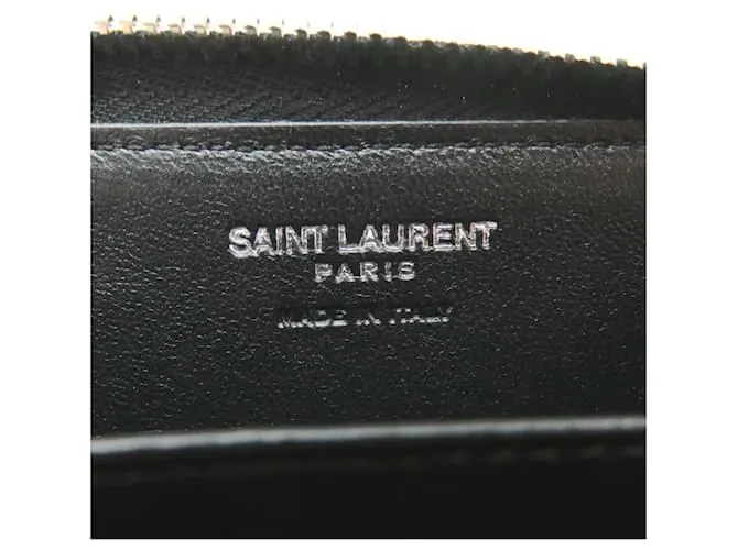 Monedero de cuero negro Saint Laurent 