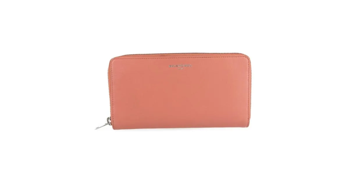 Monedero de cuero rosa salmón Balenciaga 