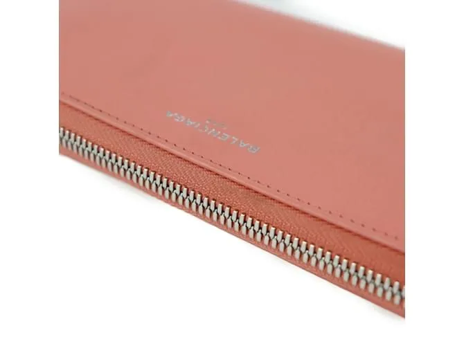 Monedero de cuero rosa salmón Balenciaga 