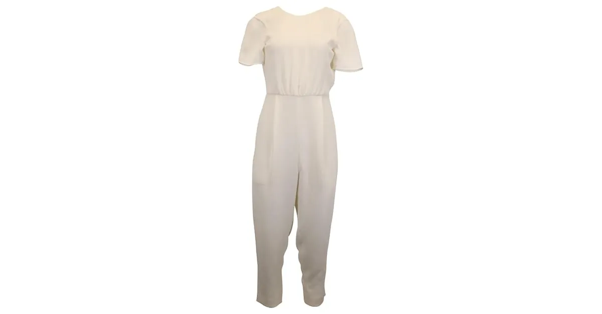 Mono Max Mara Cady con espalda abierta en algodón blanco 