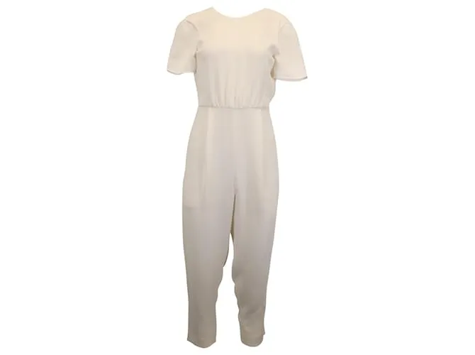 Mono Max Mara Cady con espalda abierta en algodón blanco 