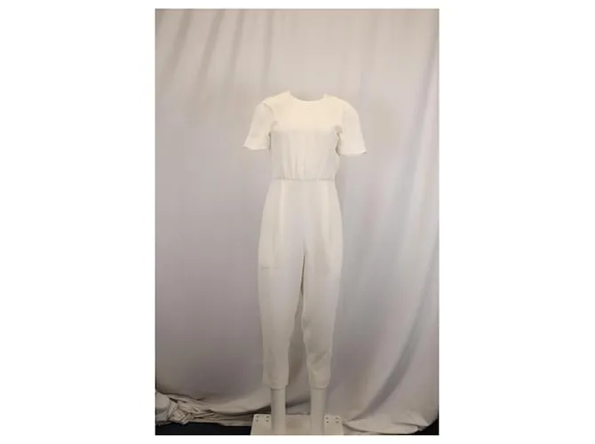 Mono Max Mara Cady con espalda abierta en algodón blanco 
