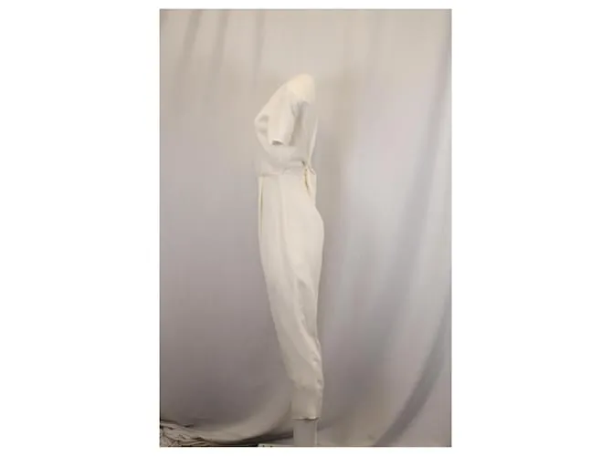 Mono Max Mara Cady con espalda abierta en algodón blanco 