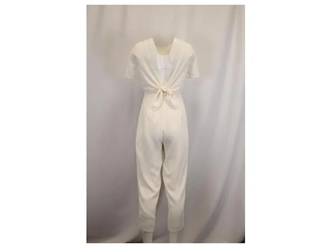 Mono Max Mara Cady con espalda abierta en algodón blanco 