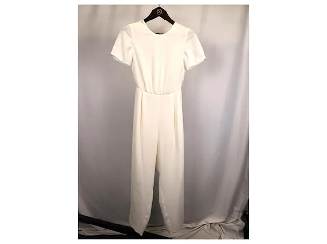 Mono Max Mara Cady con espalda abierta en algodón blanco 