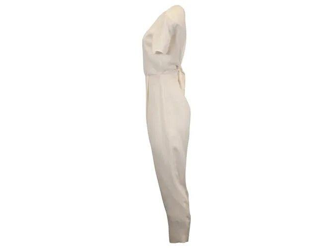 Mono Max Mara Cady con espalda abierta en algodón blanco 