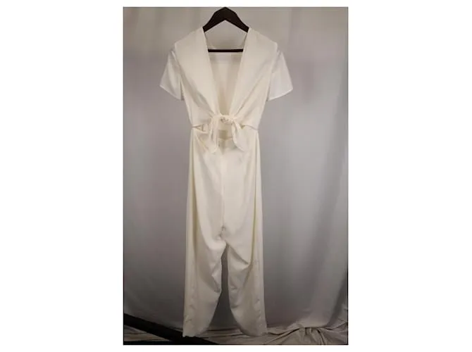 Mono Max Mara Cady con espalda abierta en algodón blanco 