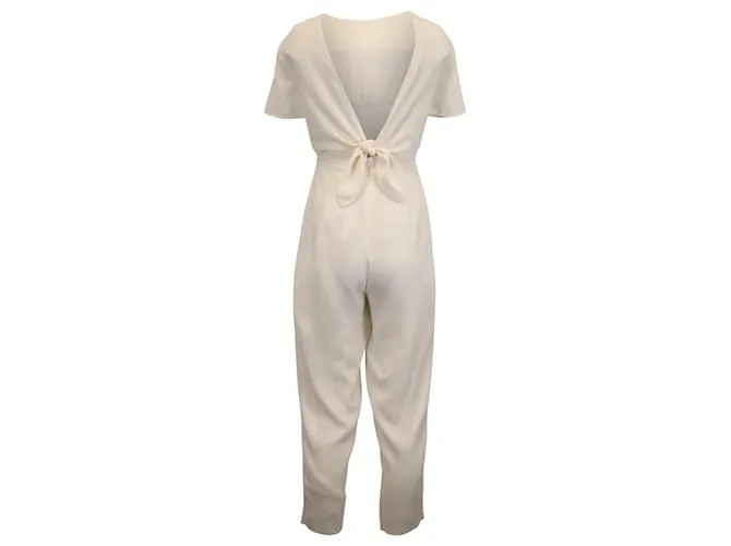 Mono Max Mara Cady con espalda abierta en algodón blanco 