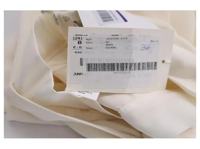 Mono Max Mara Cady con espalda abierta en algodón blanco 