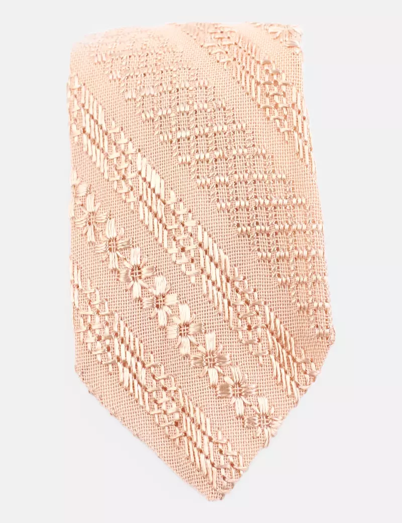 NoName Corbata beige con bordados