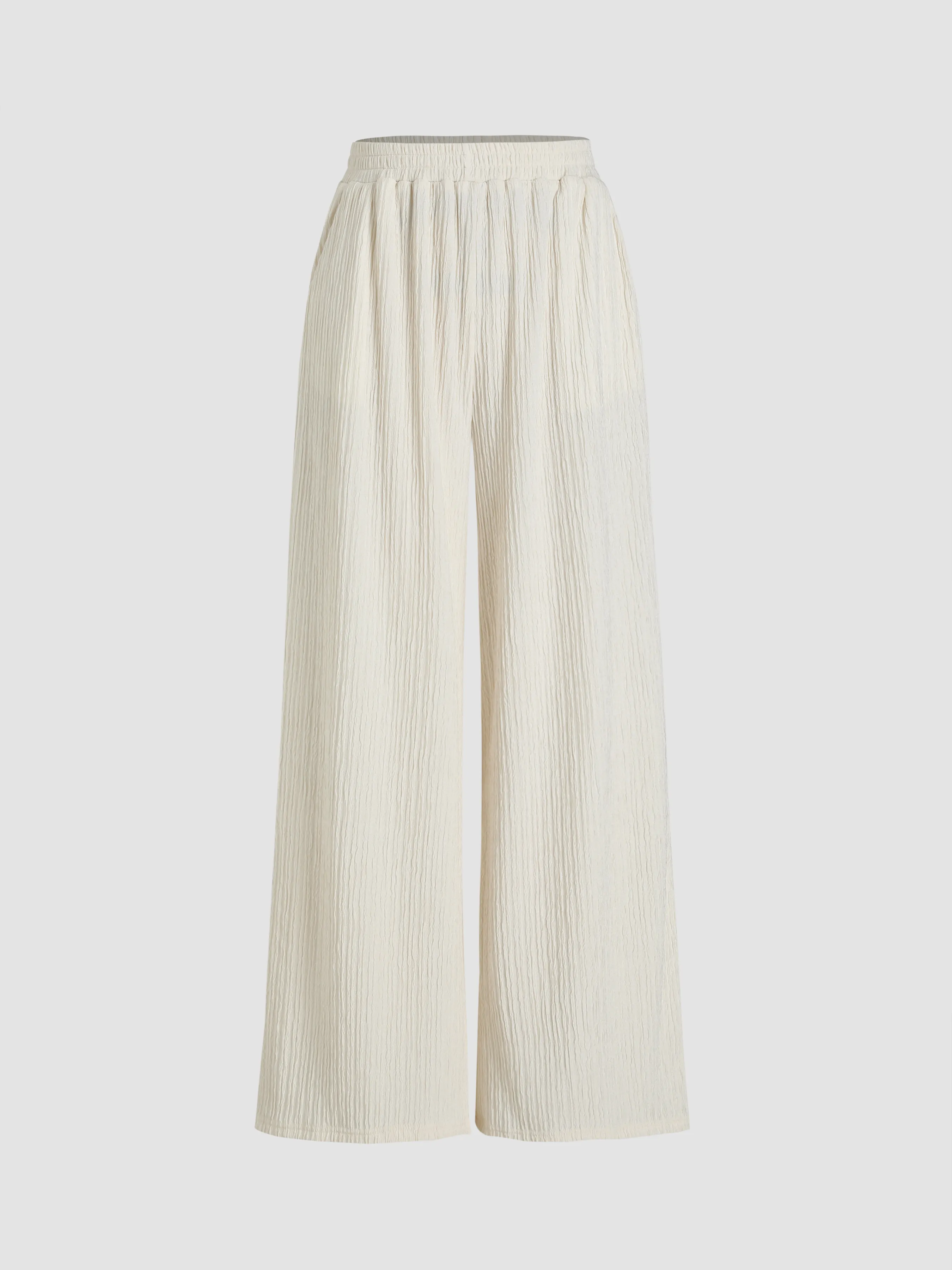  Pantalones de Pierna Ancha con Textura