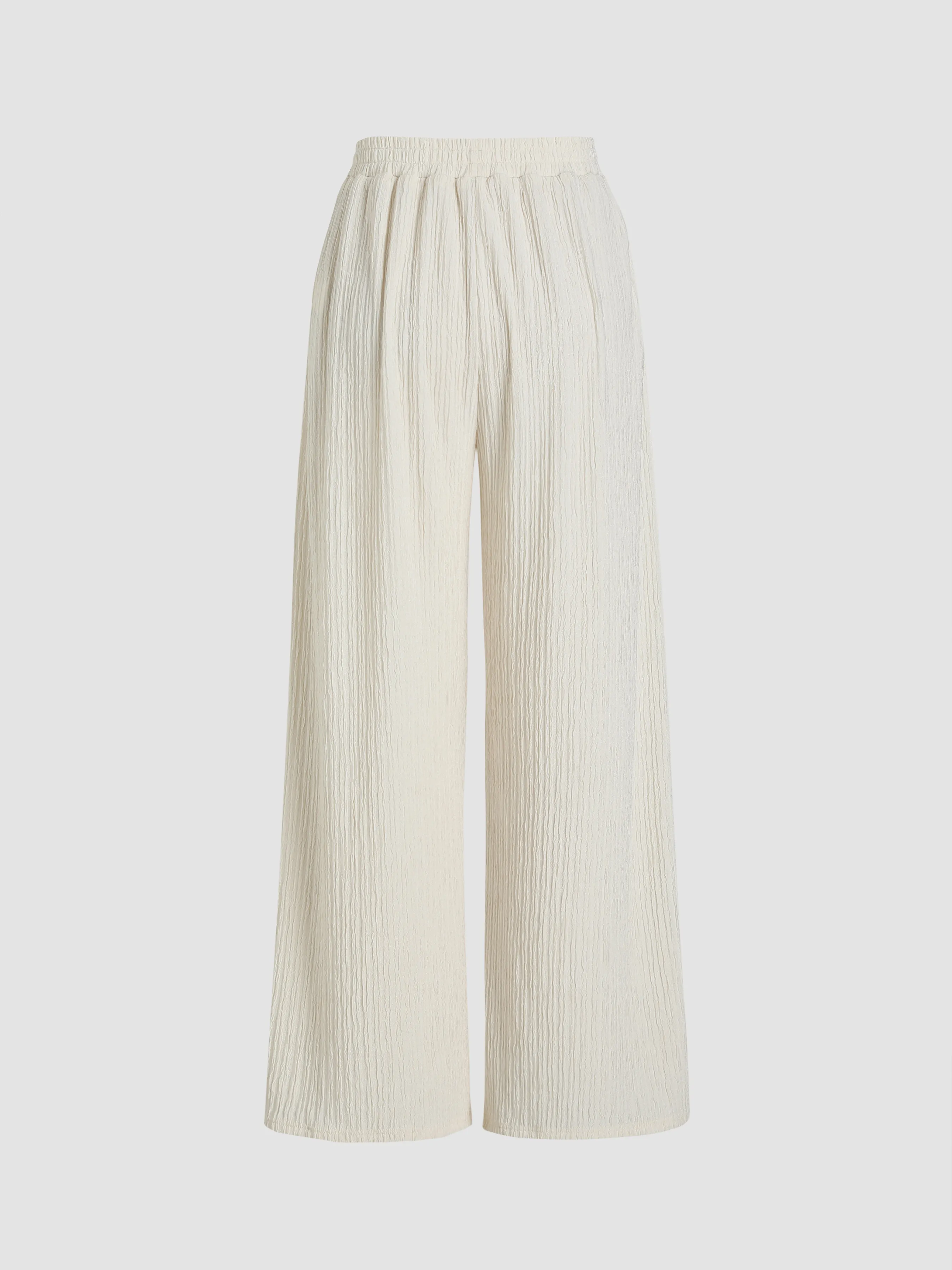  Pantalones de Pierna Ancha con Textura