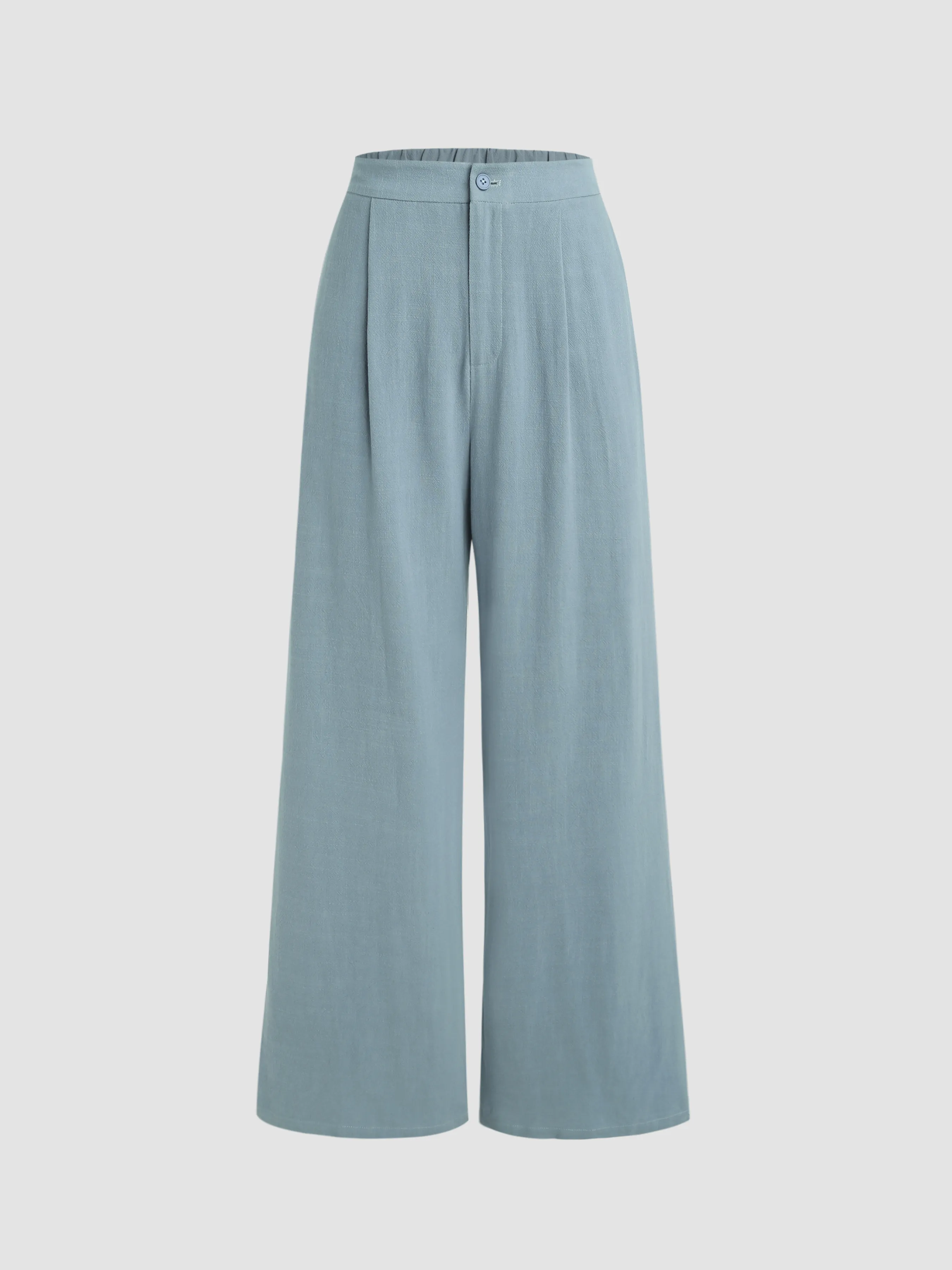 Pantalón de cintura elástica con botones de pierna ancha