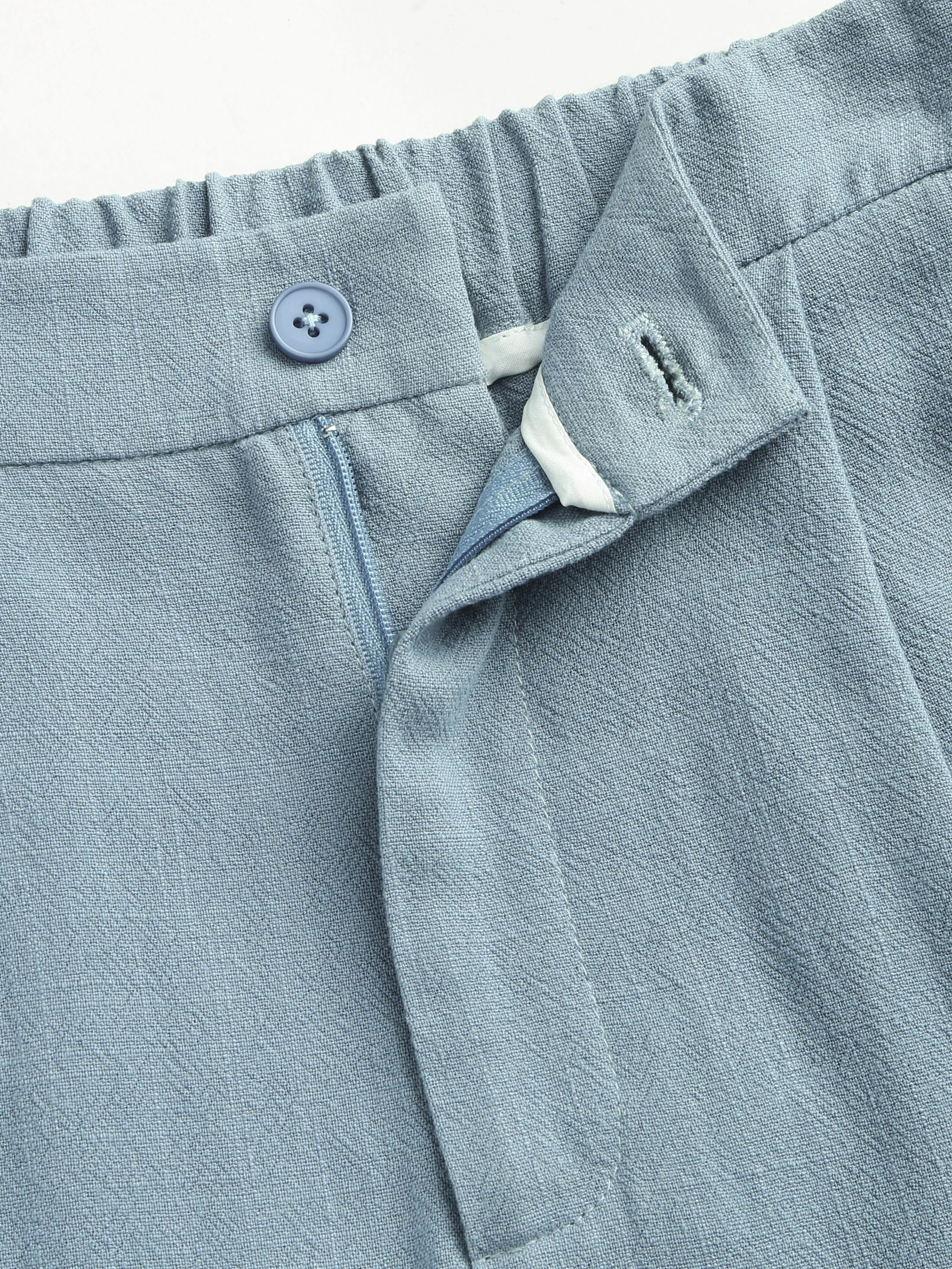 Pantalón de cintura elástica con botones de pierna ancha