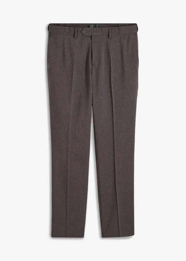Pantalón de estilo ejecutivo con corte regular y recto Gris jaspeado