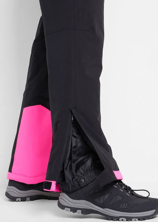 Pantalón térmico funcional de esquí con tirantes desmontables, material impermeable y corte recto Verde grisáceo