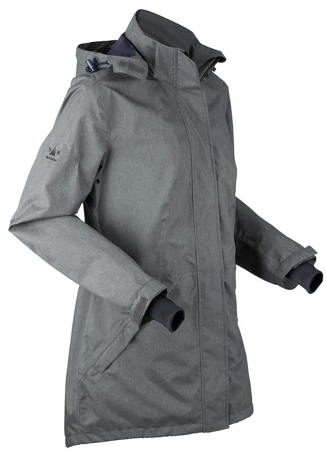 Parka funcional gris pizarra jaspeado