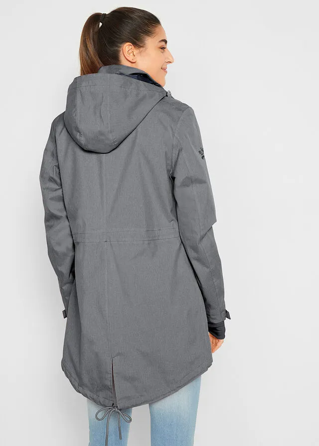 Parka funcional gris pizarra jaspeado