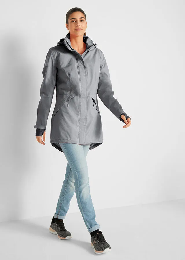 Parka funcional gris pizarra jaspeado