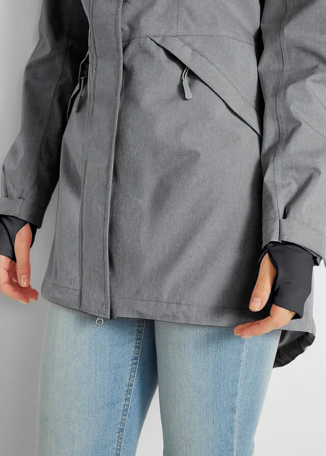 Parka funcional gris pizarra jaspeado