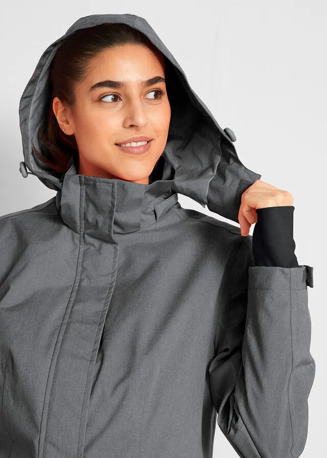 Parka funcional gris pizarra jaspeado