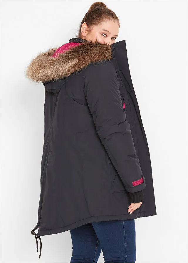 Parka funcional guateada para exteriores Negro