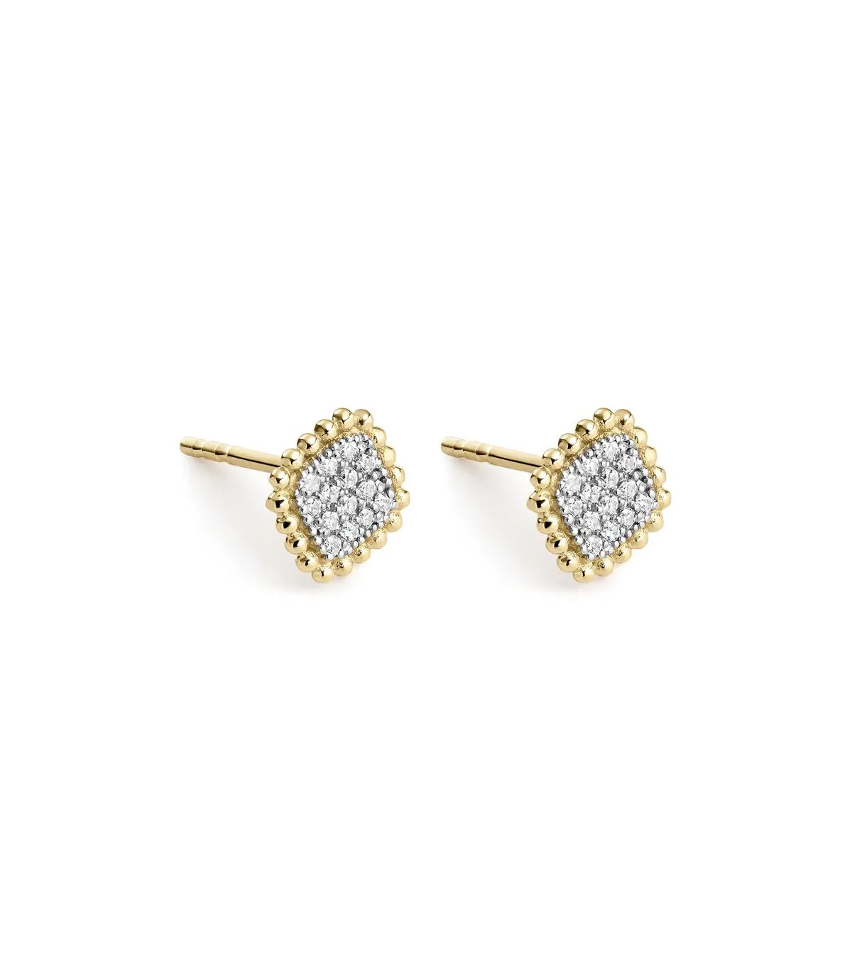 PENDIENTES LITTA FIORE SELLO PAVE CIRCONITAS EN ORO AMARILLO  LEA201818UU