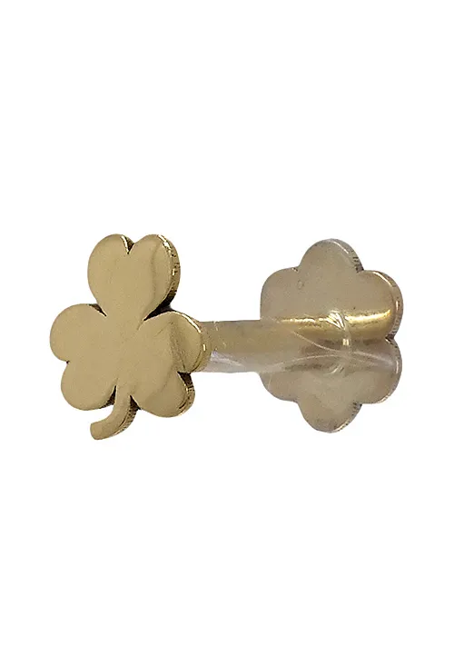 Piercing oro 18 kilates para el tragus con forma de trébol 030_3279