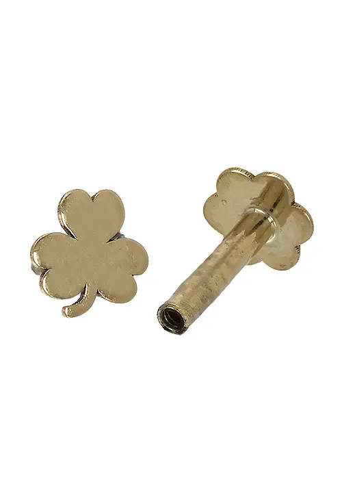 Piercing oro 18 kilates para el tragus con forma de trébol 030_3279
