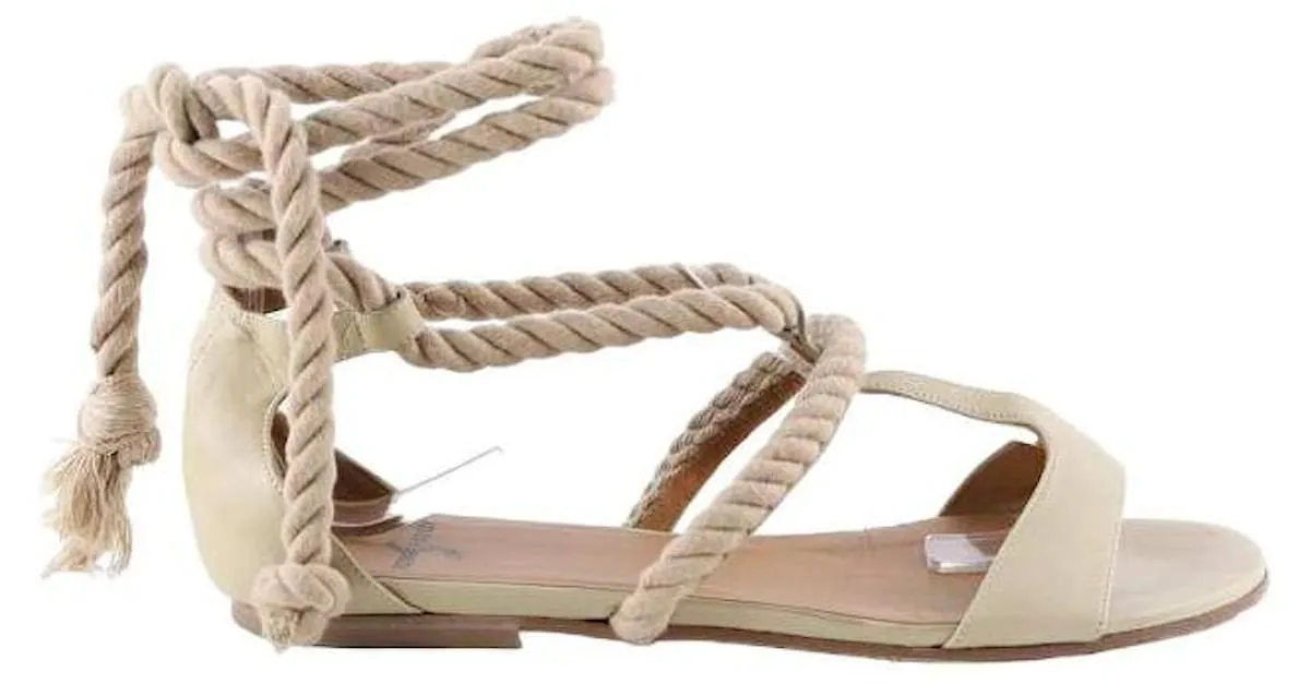 Pierre Hardy Sandalias de cuero Beige 
