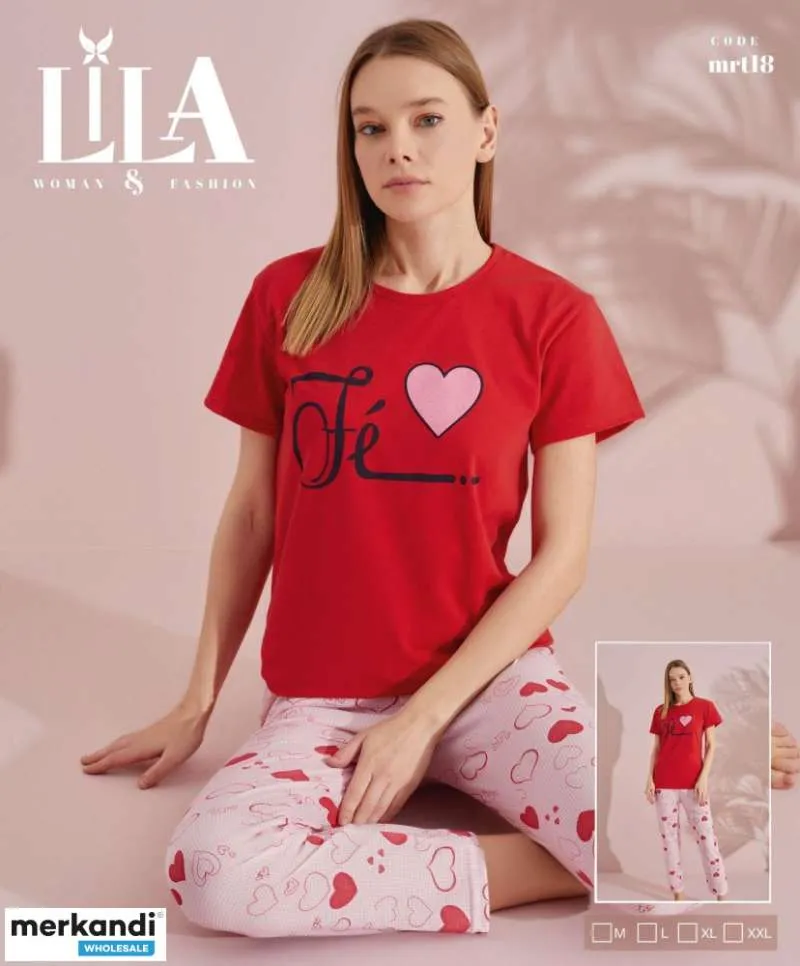 Pijamas de mujer de manga corta con excelente calidad y una amplia gama de colores y diseños para tu comodidad.