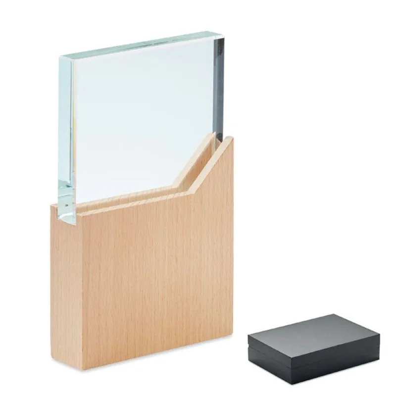 Placa conmemorativa personalizable de cristal Zeal