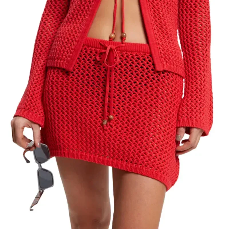 Pollera Rusty Amalfi Knit Skirt Rojo