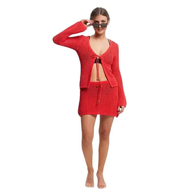 Pollera Rusty Amalfi Knit Skirt Rojo