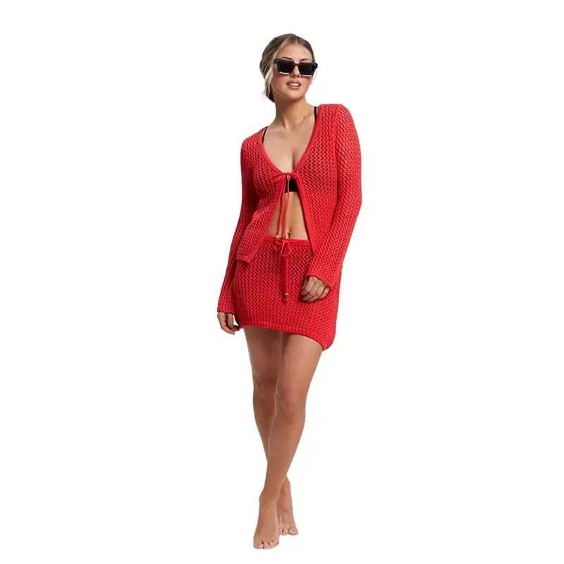 Pollera Rusty Amalfi Knit Skirt Rojo
