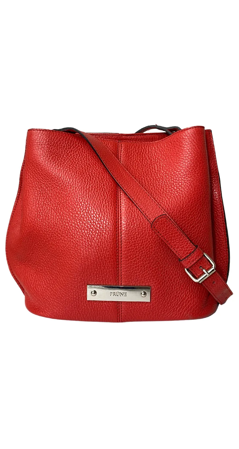 PRÜNE Bandolera Roja Cuero