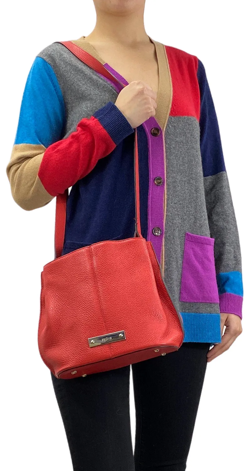 PRÜNE Bandolera Roja Cuero