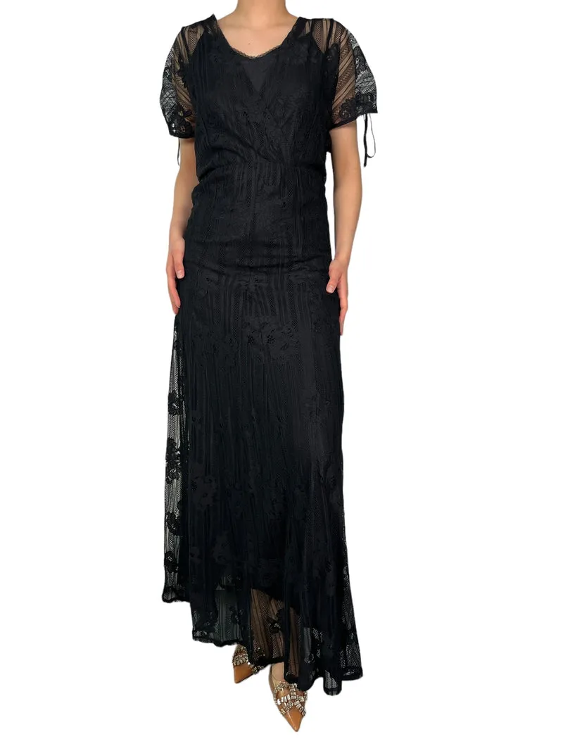 RAPSODIA Vestido Negro Traslúcido