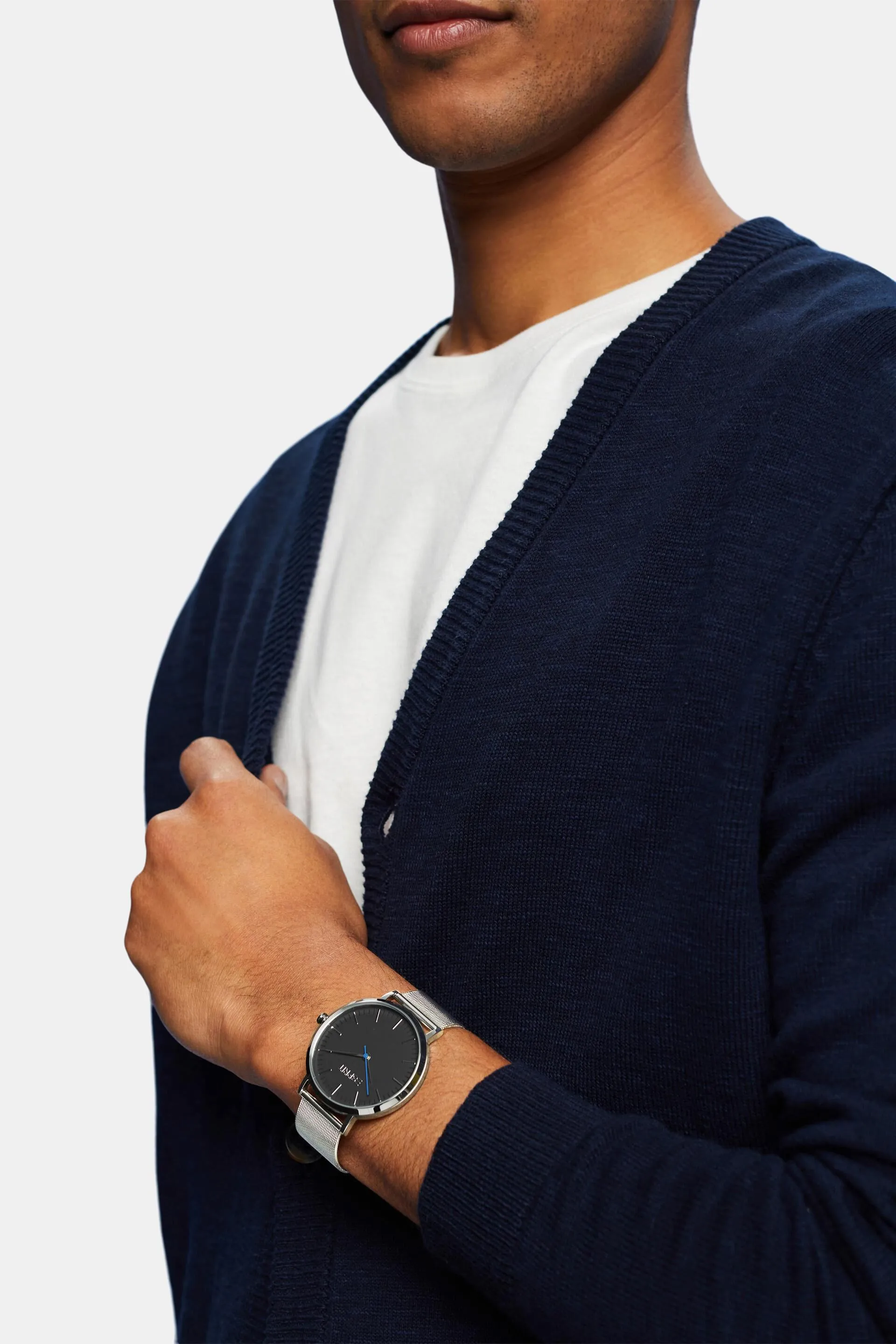 Reloj con correa de malla de acero inoxidable