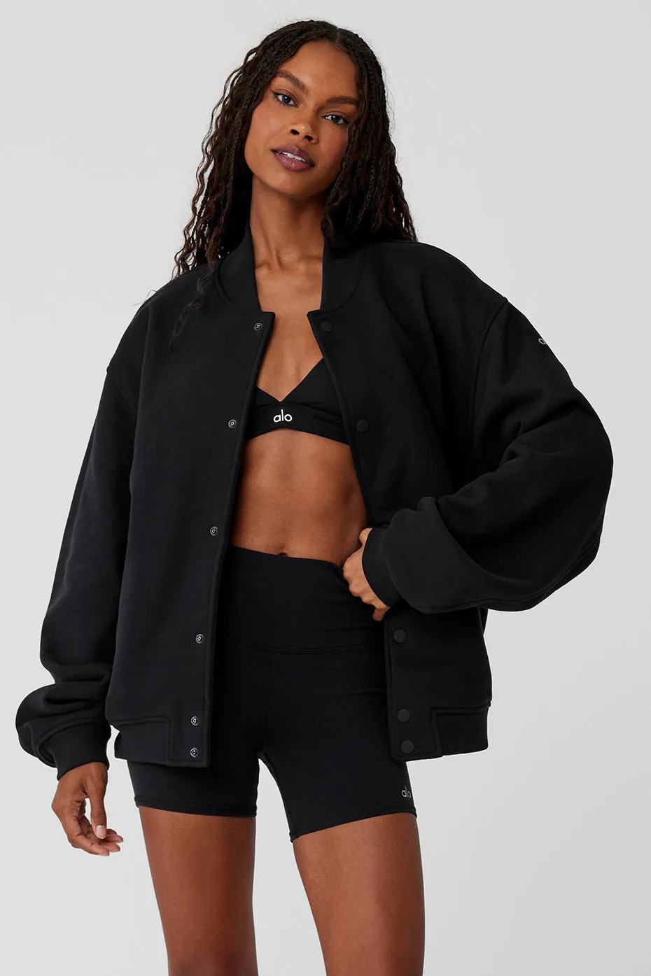 RENOWN VARSITY JACKET  BLACK