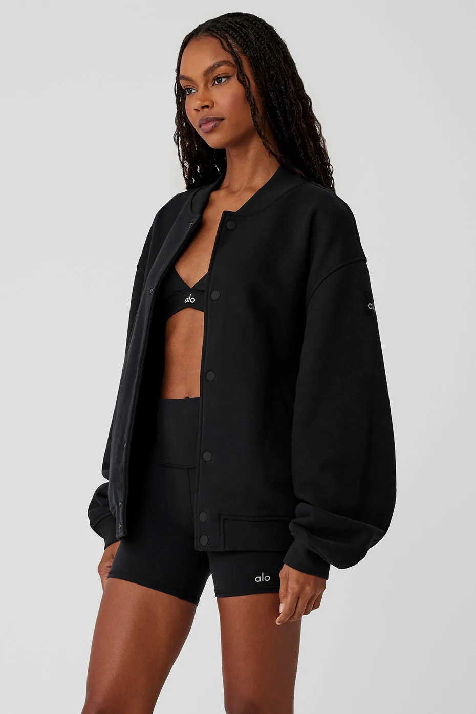 RENOWN VARSITY JACKET  BLACK