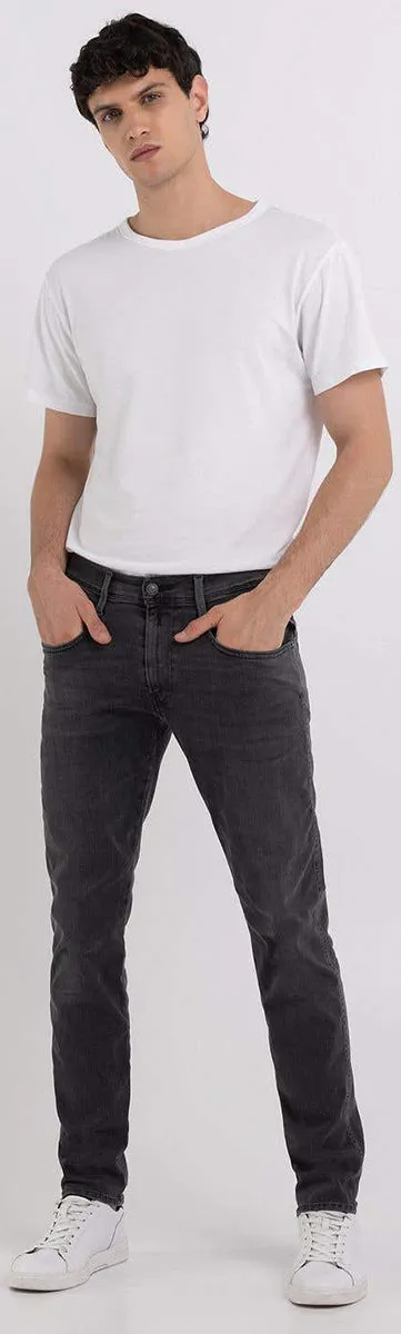 Replay Anbass 34L Vaqueros elásticos ecológicos reutilizados Hyperflex de 10,5 oz para hombre en carbón