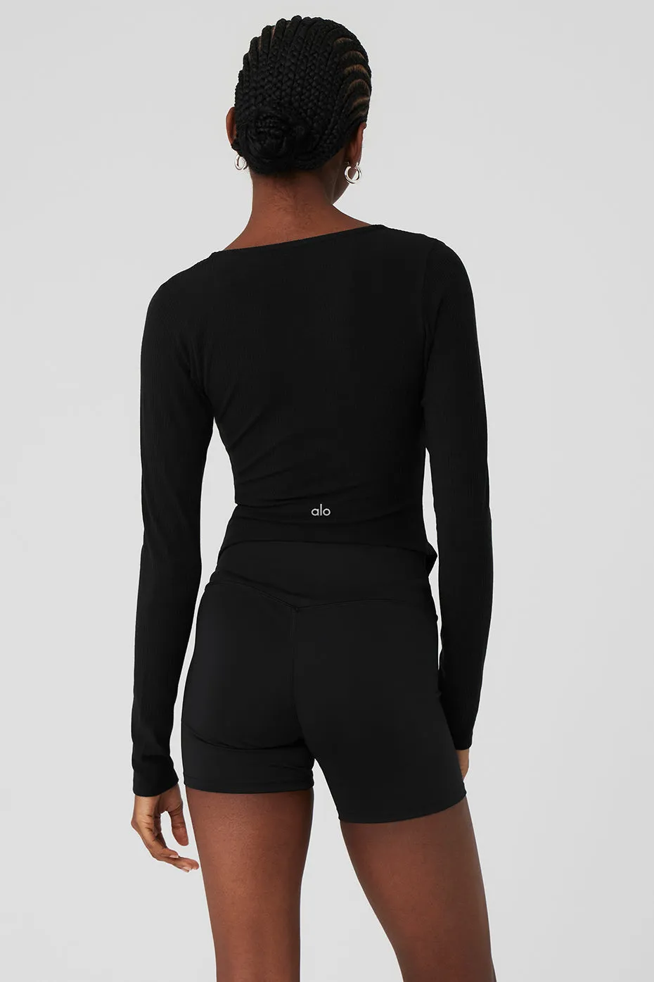 RIBBED STARDUST JACKET  BLACK