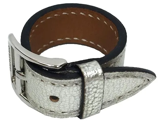 Ring Anillo de cuero Hermès en plata 