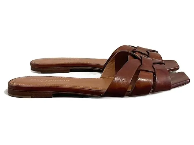 SAINT LAURENT Sandalias T.EU 38 Cuero Camello 