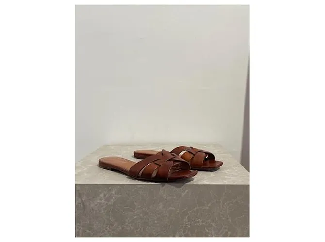 SAINT LAURENT Sandalias T.EU 38 Cuero Camello 