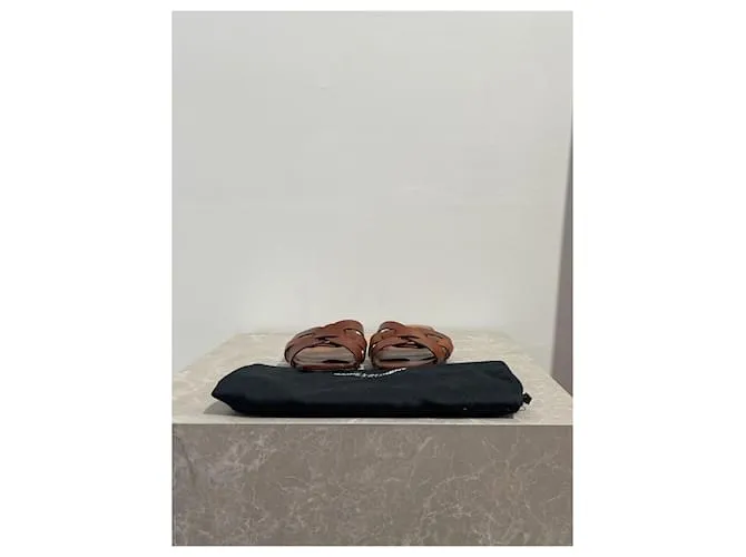 SAINT LAURENT Sandalias T.EU 38 Cuero Camello 