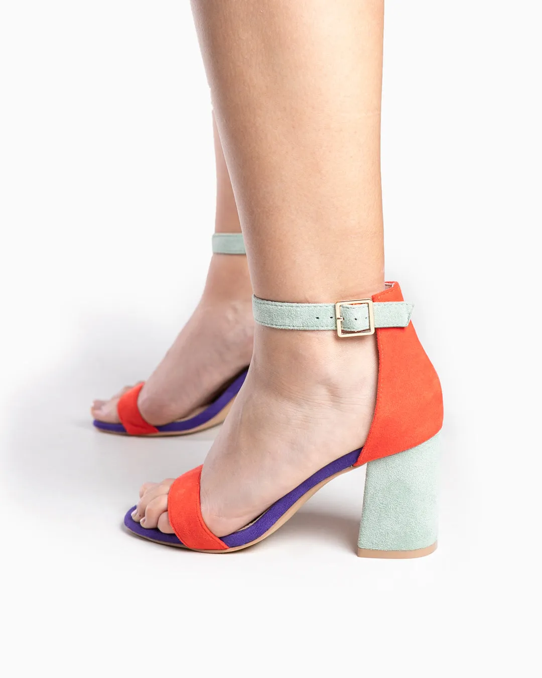 Sandalia tacón Multi Naranja