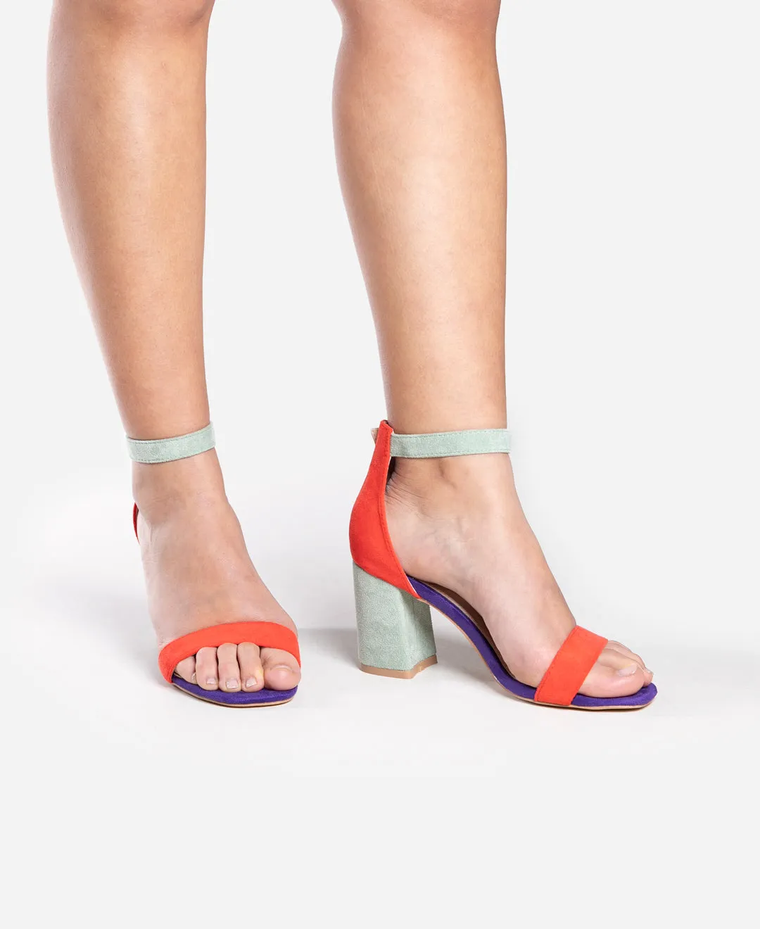 Sandalia tacón Multi Naranja