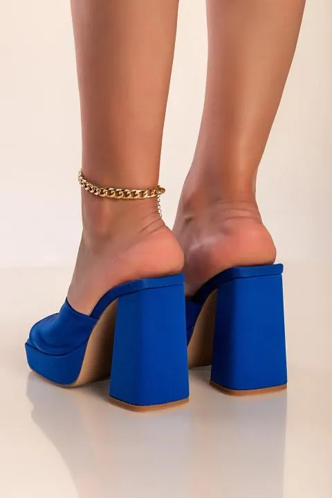 Sandalias con tacón alto, azul